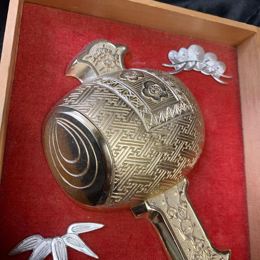 24K金メッキ 日本伝統オブジェ　打ち出の小槌