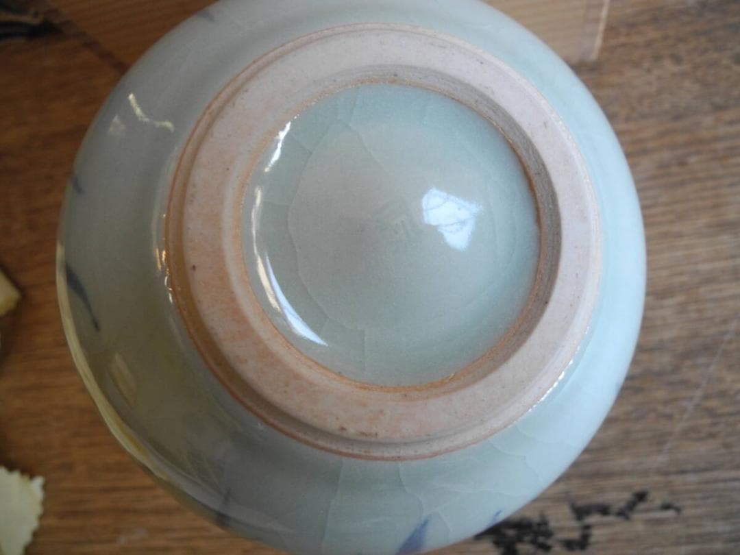 D４１６）人間国宝　近藤悠三作　柳染付盆子