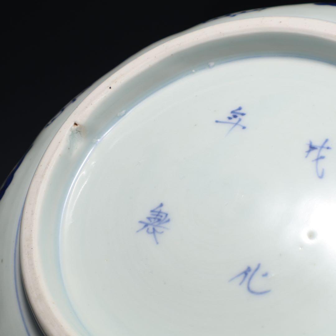 伊万里染付花鳥図七寸皿　∅21㎝　骨董　古伊万里　R0027w3B3