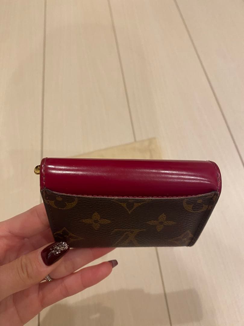 LOUIS VUITTON 三つ折り財布 ブラウン/ワインレッド