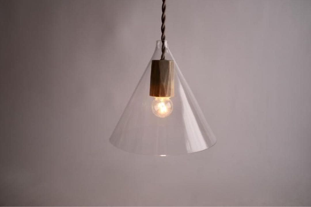 つむぎ商會〇ガラスペンダントライトランプ三角シェード三角形傘型天井照明