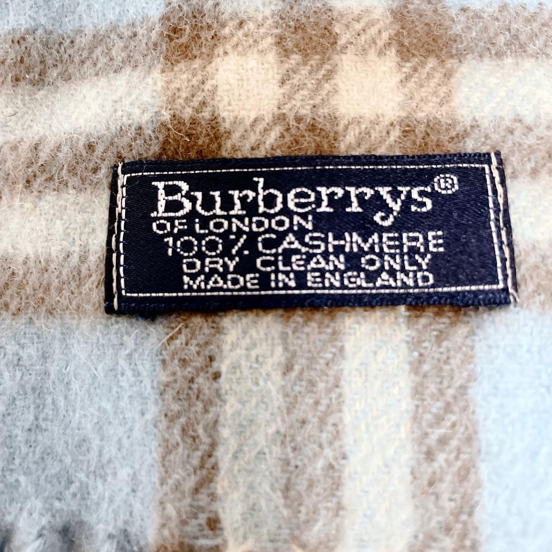 希少色 BURBERRY マフラー 水色 ノバチェック カシミヤ100%
