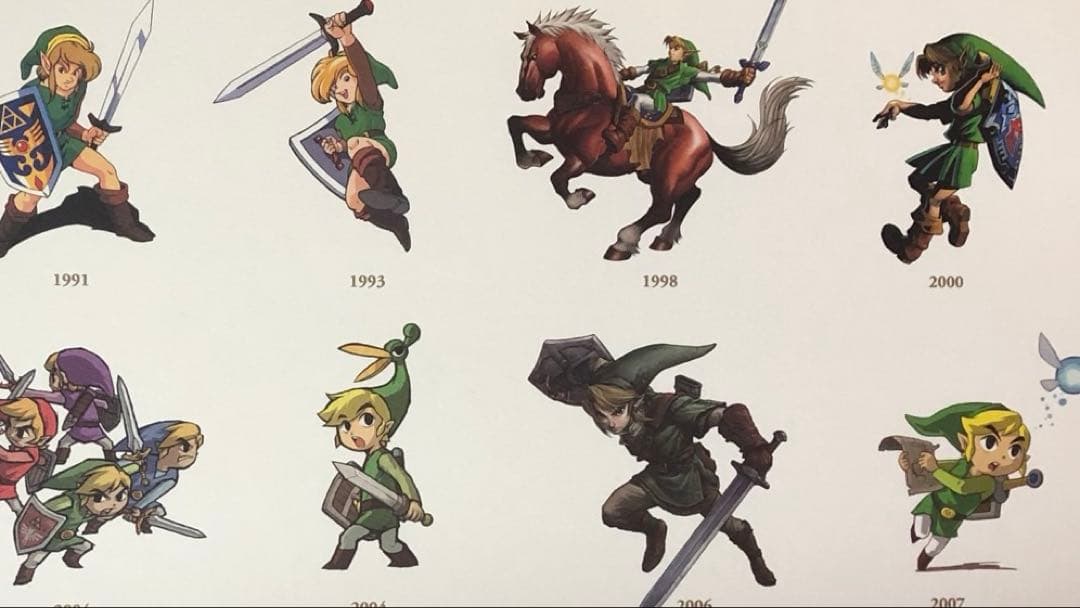 【非売品】任天堂 ゼルダの伝説 歴代リンク B2 スリム サイズ ポスター