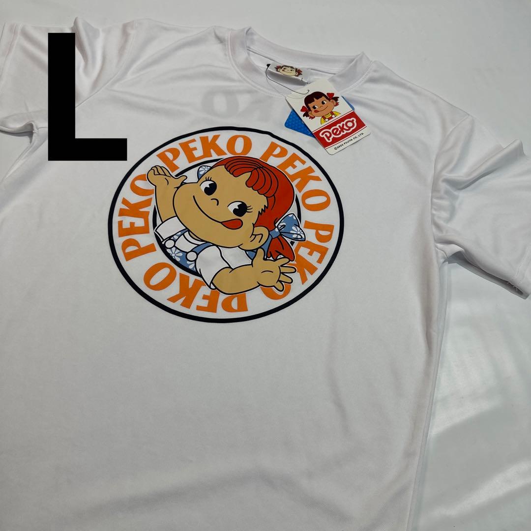 新品未使用　ペコちゃん　Tシャツ    半袖　メッシュ生地　Lサイズ