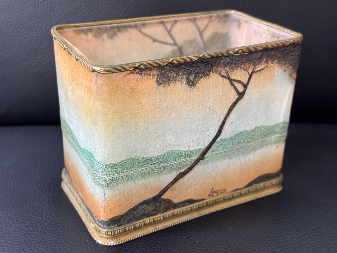 【工芸品】ルグラ Legras フラワーベース 「湖畔」