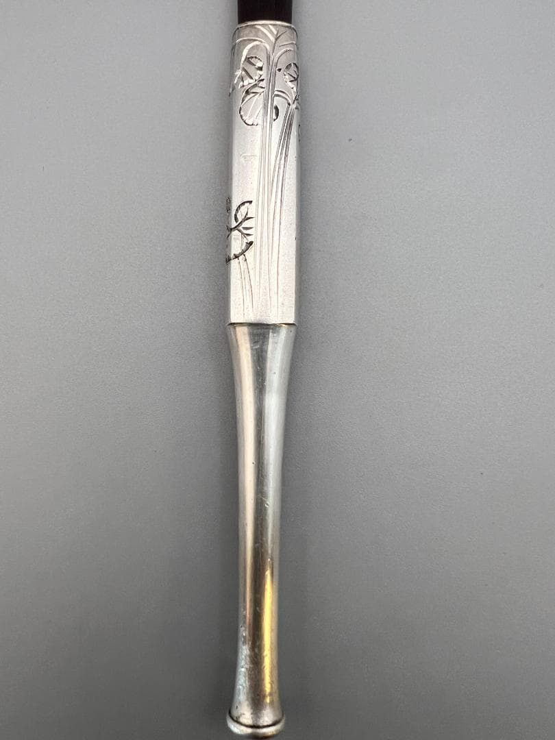 【海】レア　銀煙管　キセル　純銀刻印　手彫　銀細工　アンティーク　重量約87g