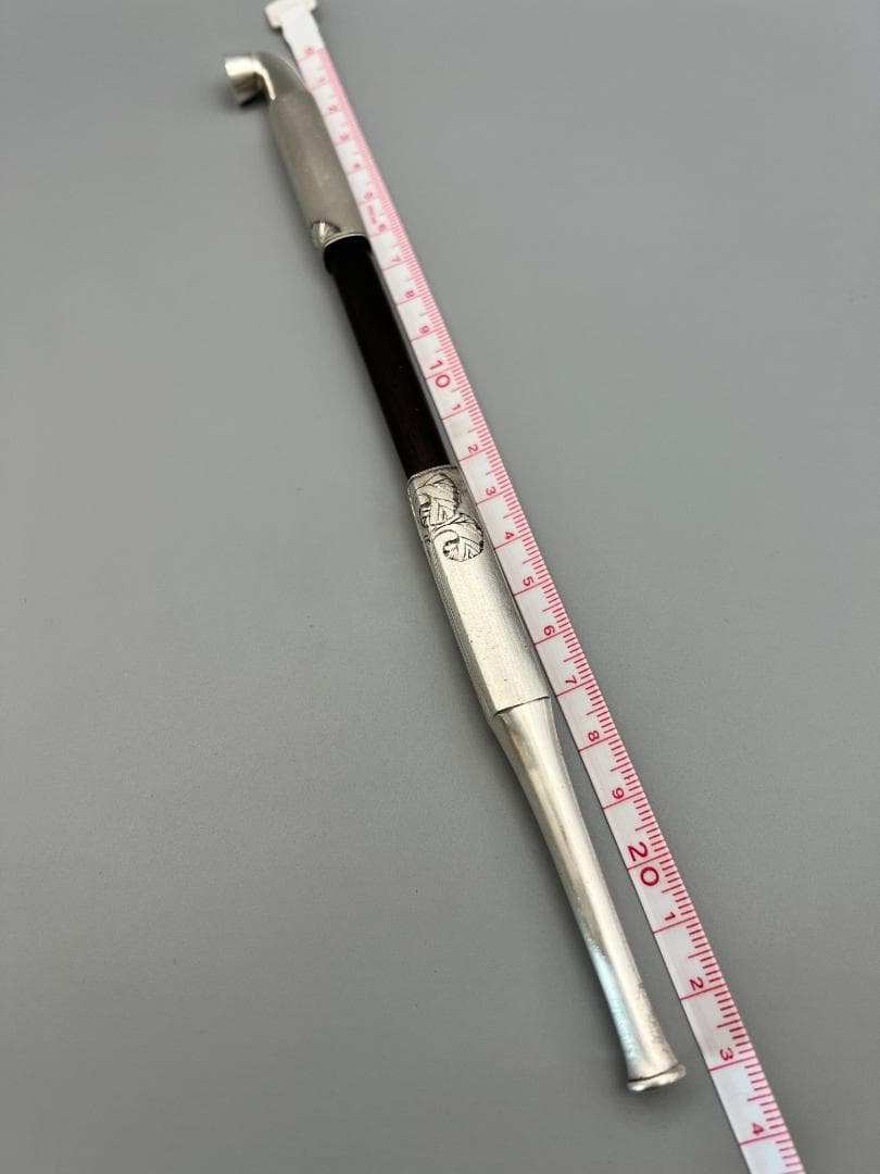 【海】レア　銀煙管　キセル　純銀刻印　手彫　銀細工　アンティーク　重量約87g