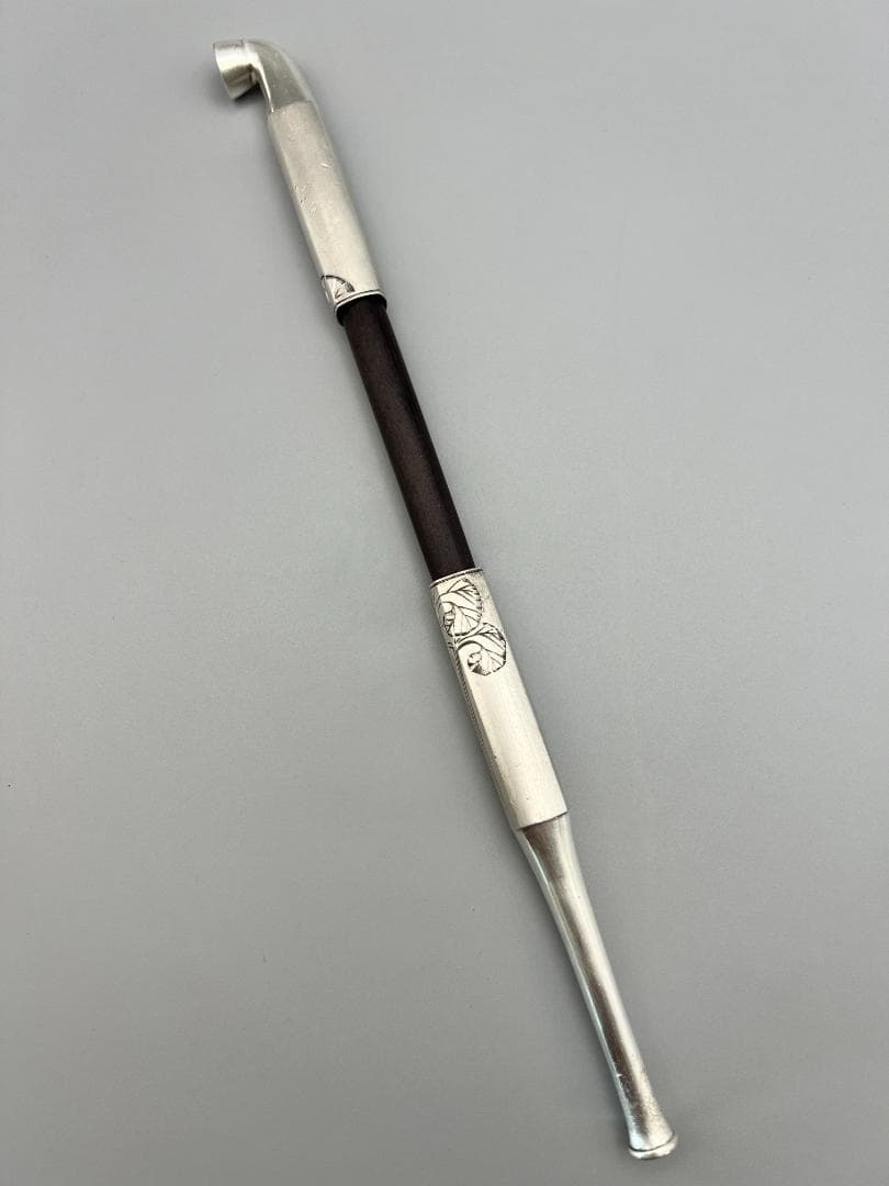 【海】レア　銀煙管　キセル　純銀刻印　手彫　銀細工　アンティーク　重量約87g
