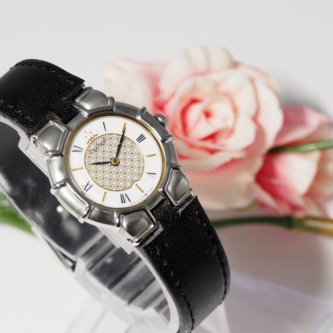 クレドール CREDOR セイコー 革ベルト レディース腕時計 シルバー 692