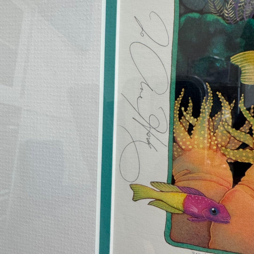 DA1418 ジョアンフック　絵画　リトグラフ　絵画　魚　絵