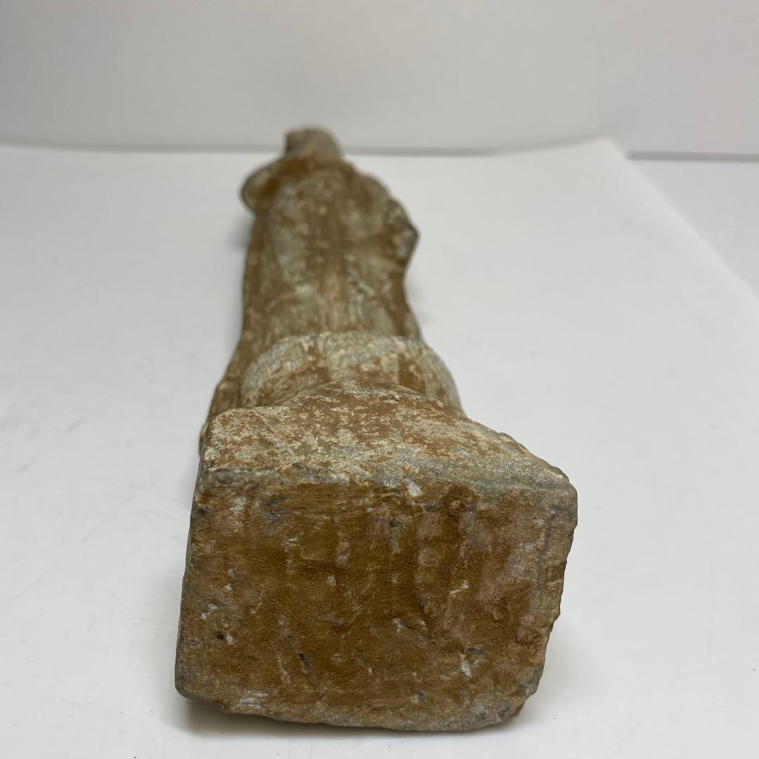 古代　唐物　石仏像　仕立箱付　高さ約31㎝　タエサ　東さ8-0107☆2F