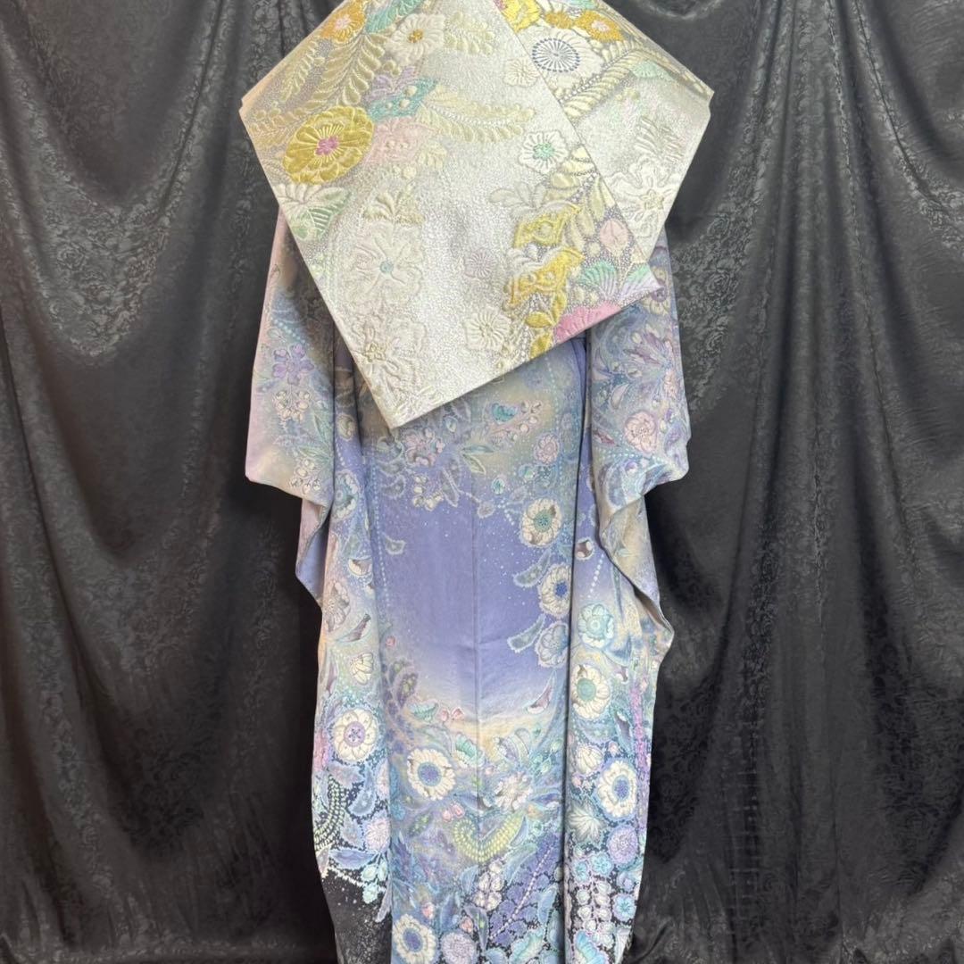 美品　辻が花　銀通し　辻ヶ花　ぼかし　逸品　フルセット　振袖　振り袖