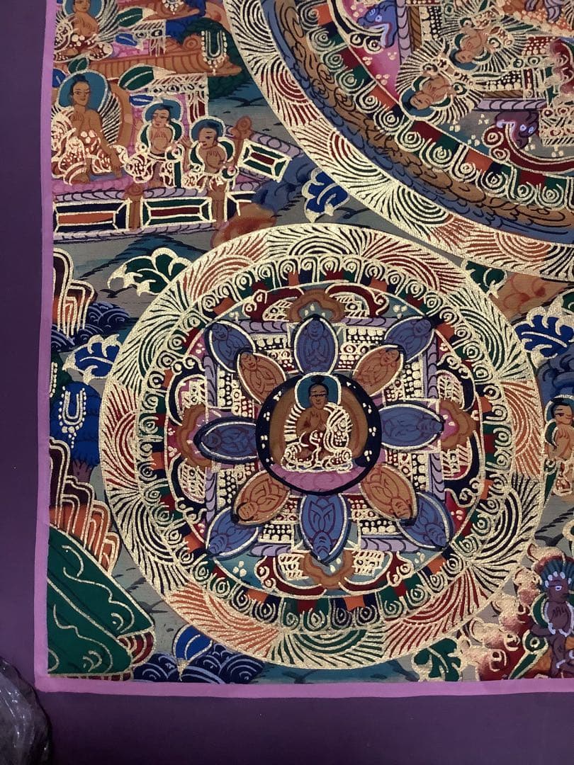 《 チベット密教　新品　1点物 》 手描き　曼荼羅　仏陀　釈迦　仏画　仏教　f6