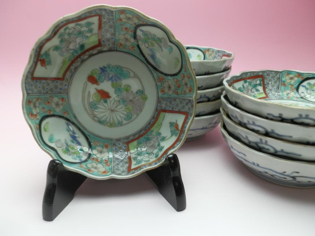 時代 花紋 なます皿 アンティーク 71126