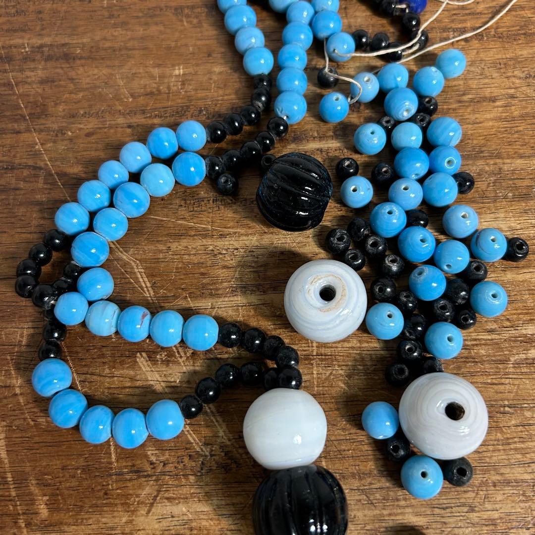 骨董品 アイヌ タマサイ 首飾り シトキ アイヌ玉 蜻蛉玉 ネックレス 歴史資料