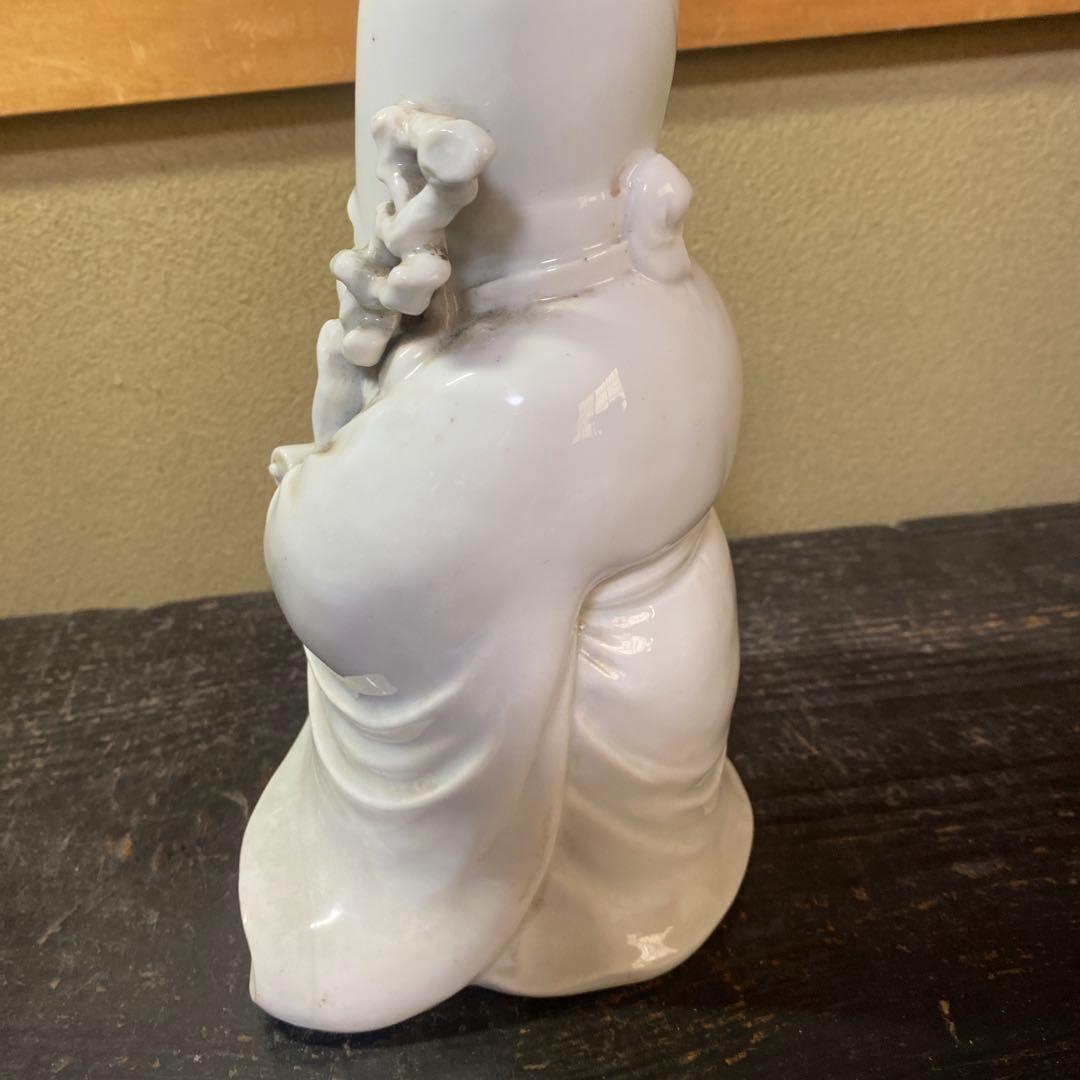中国古玩　白磁福禄寿人物置物