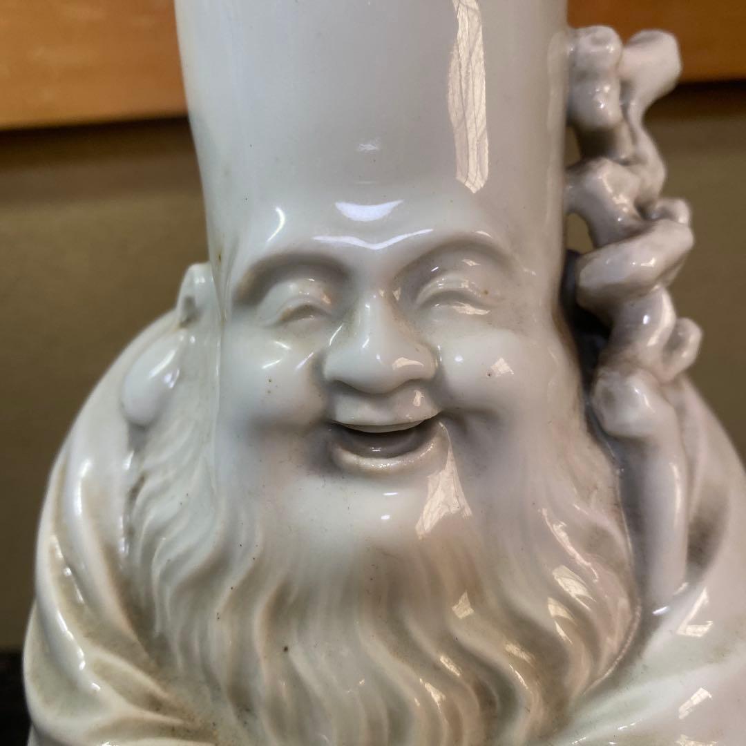 中国古玩　白磁福禄寿人物置物