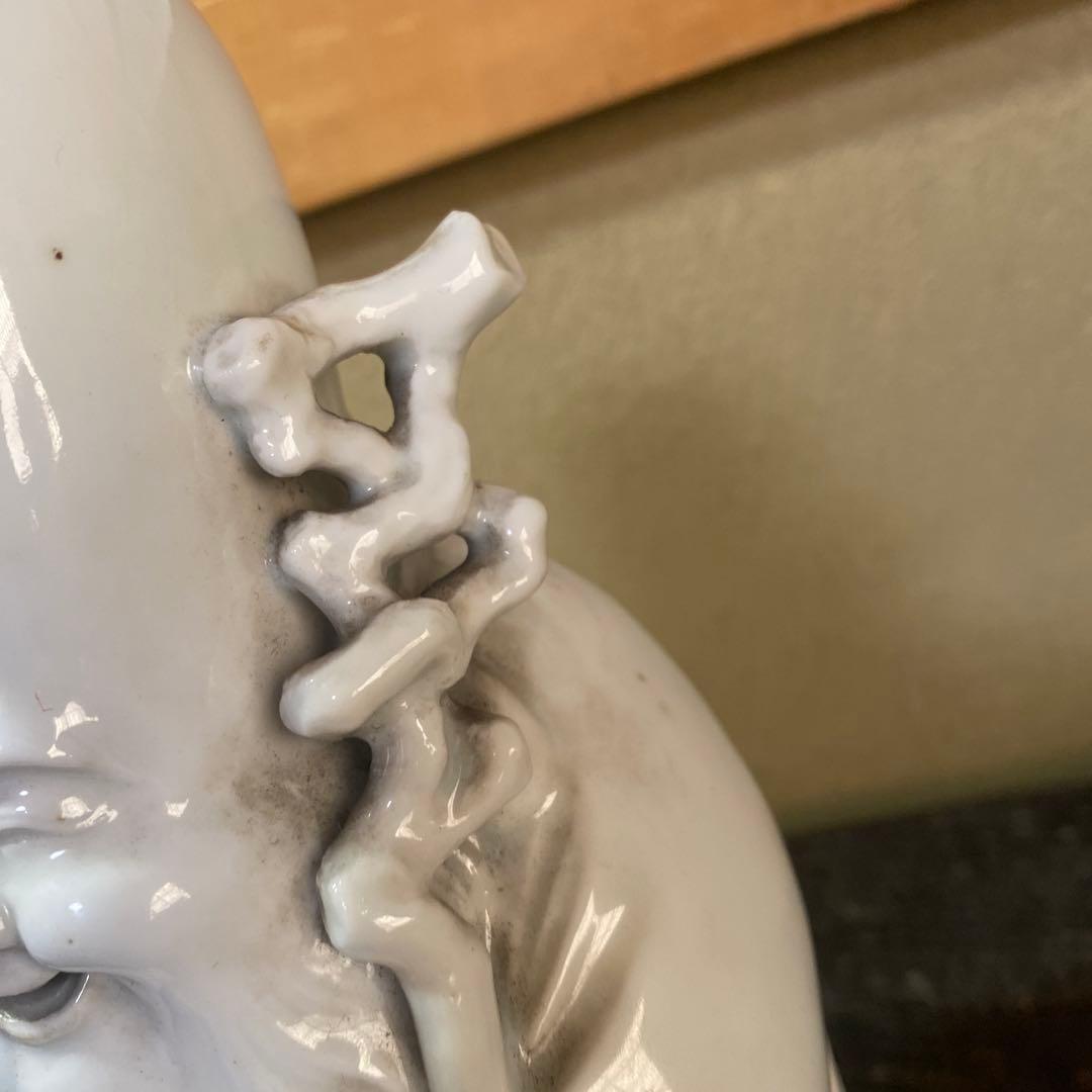 中国古玩　白磁福禄寿人物置物