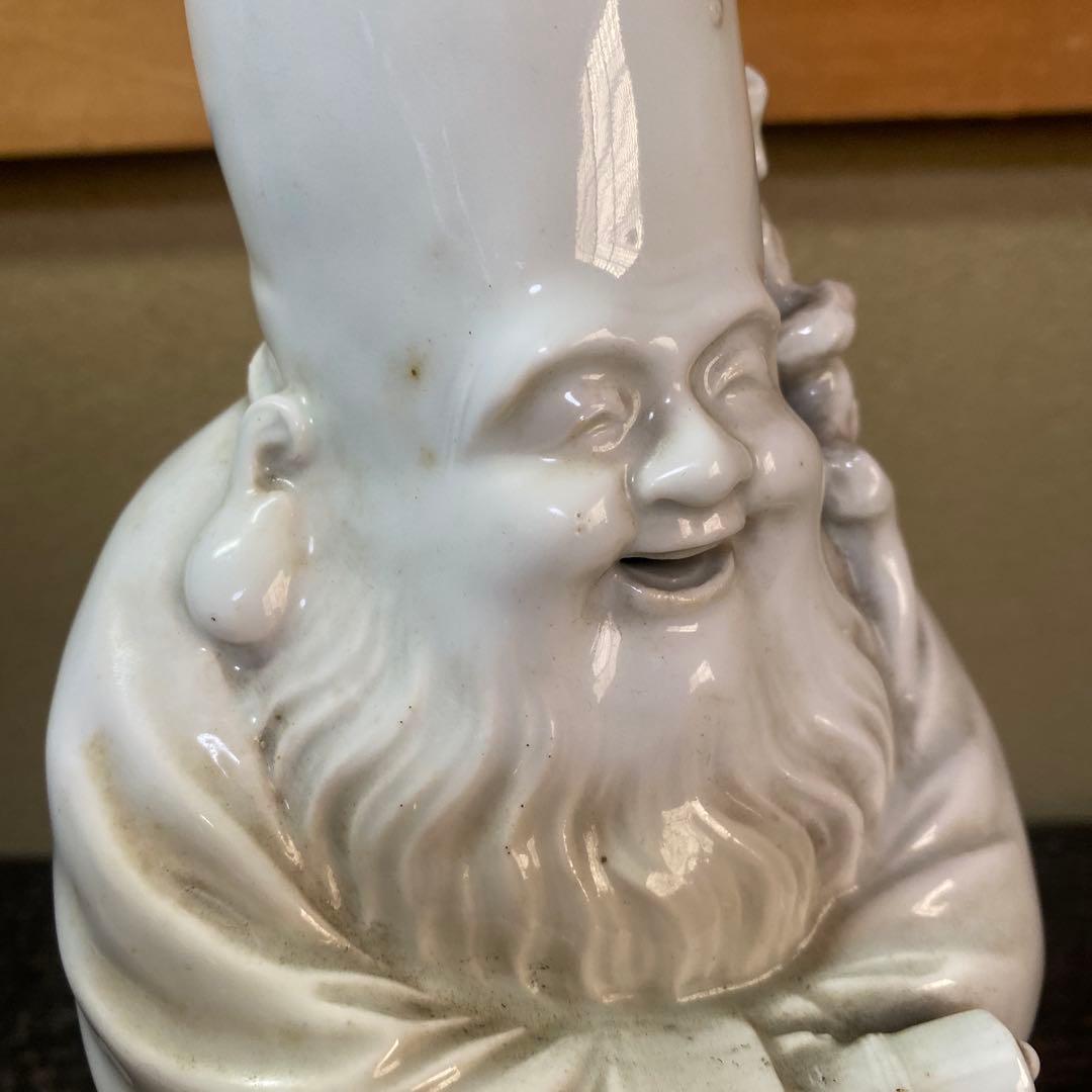 中国古玩　白磁福禄寿人物置物