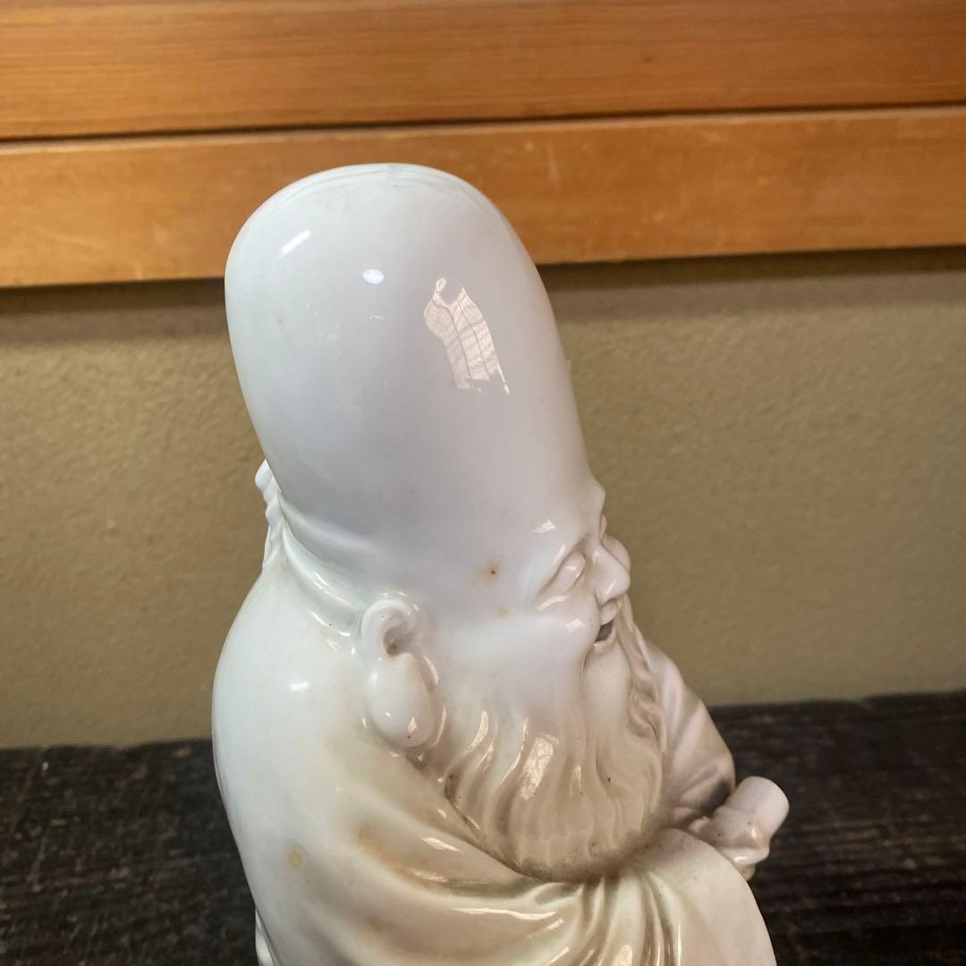 中国古玩　白磁福禄寿人物置物