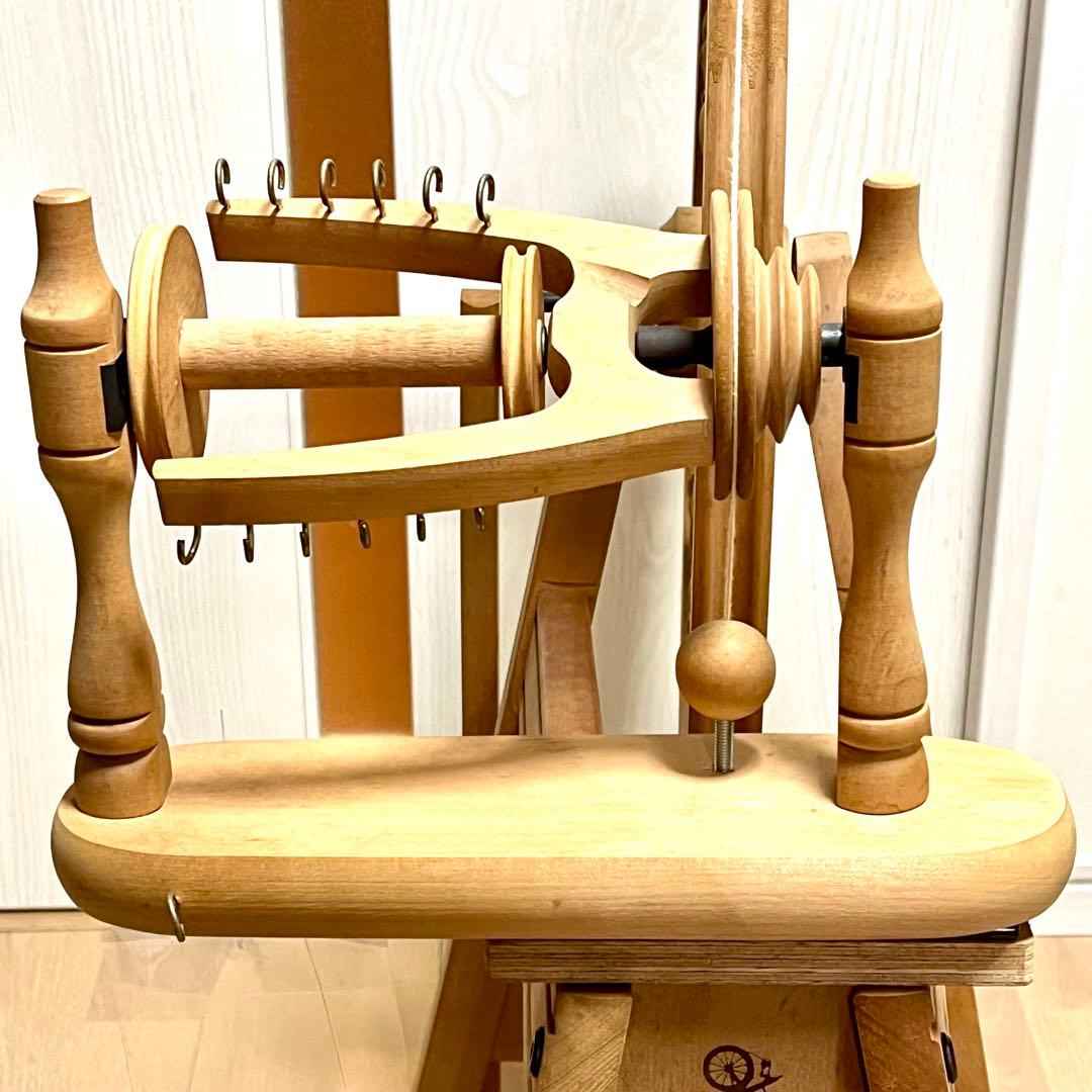 アシュフォード 木製糸車　糸巻　糸紡ぎ機　糸紡ぎ車　手紡ぎ機　紡毛機　羊毛　白木
