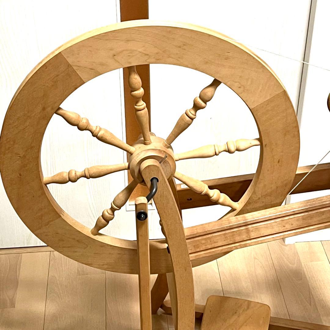 アシュフォード 木製糸車　糸巻　糸紡ぎ機　糸紡ぎ車　手紡ぎ機　紡毛機　羊毛　白木