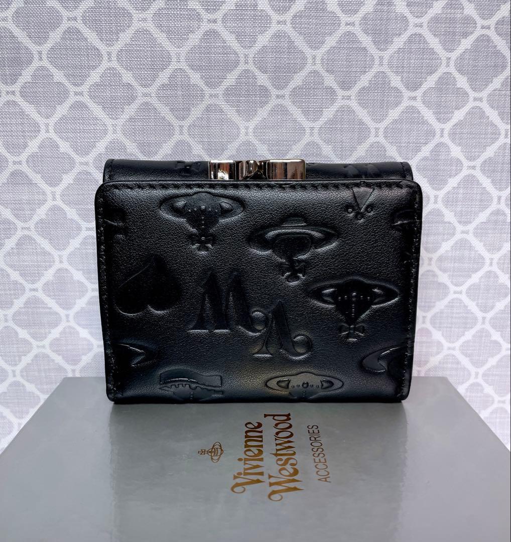【新作✩内柄も素敵】Vivienne Westwood 三折財布 マットブラック
