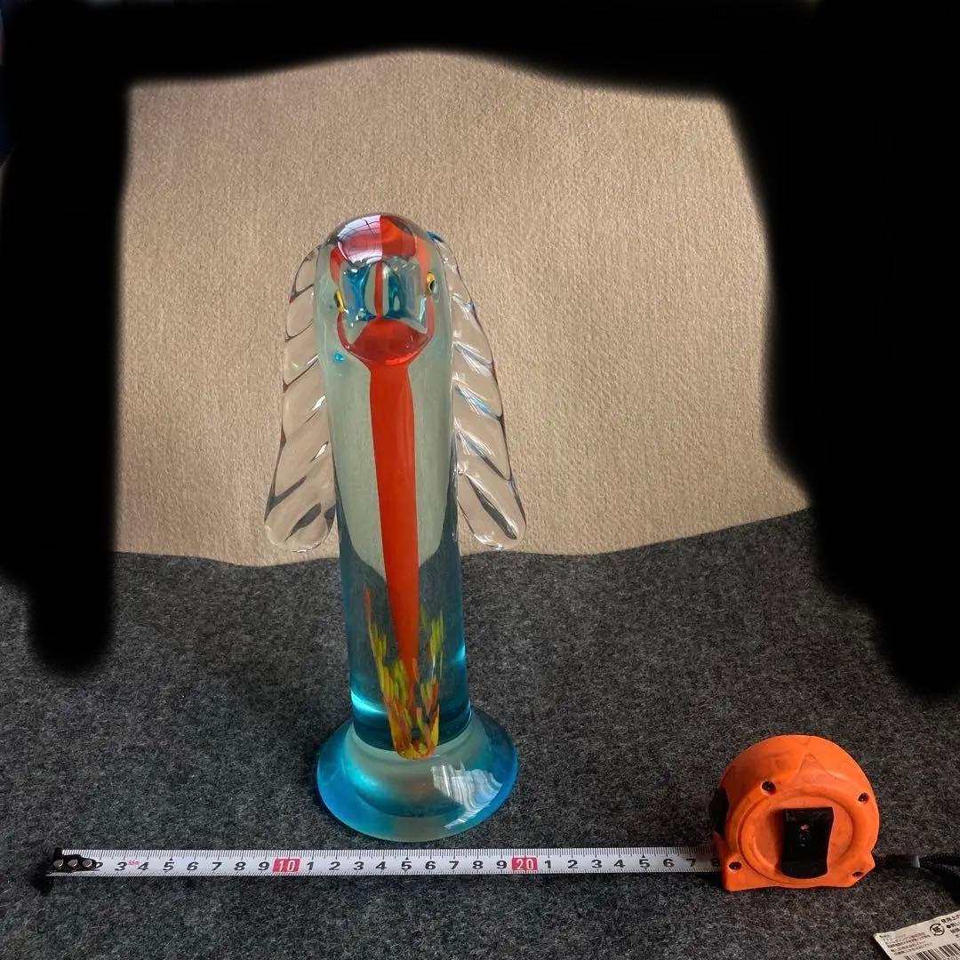 ガラス　犬の置物　レトロ