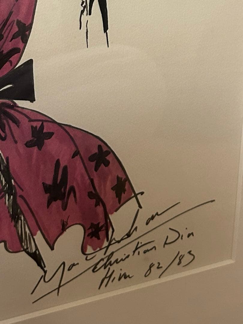 真作 Christian Dior Marc Bohan デザイン画 原画