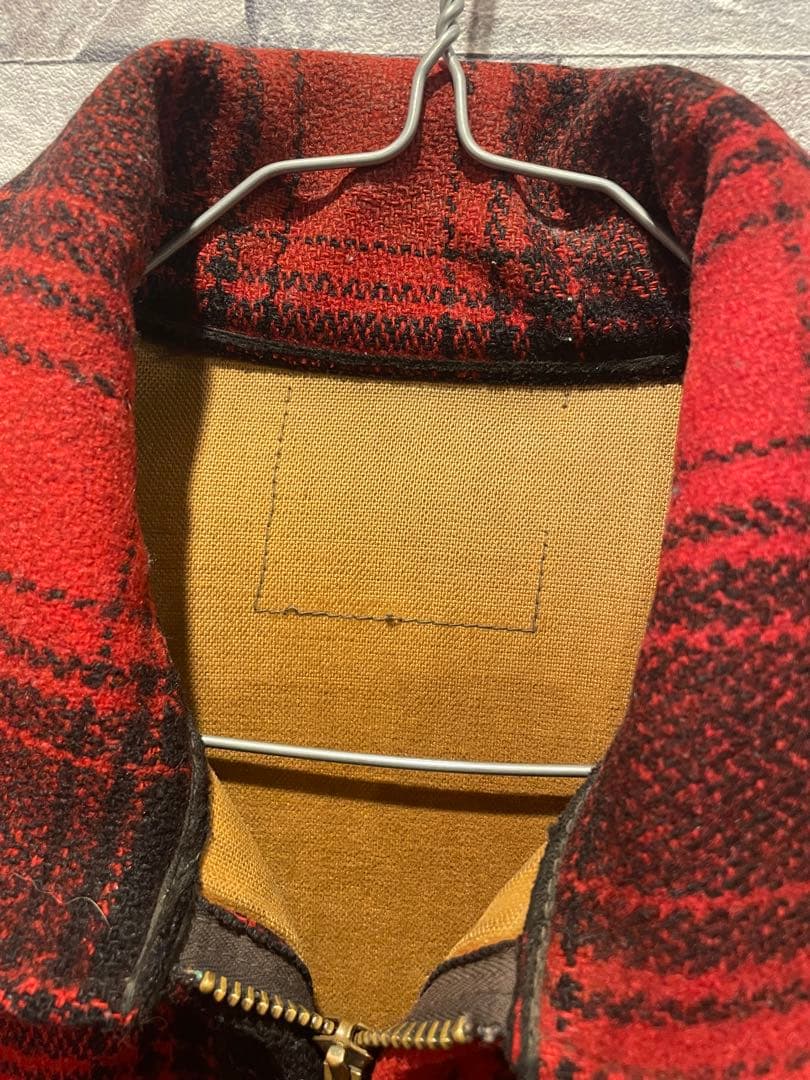 60s〜70s ウールハンティングジャケット　赤黒　vintage