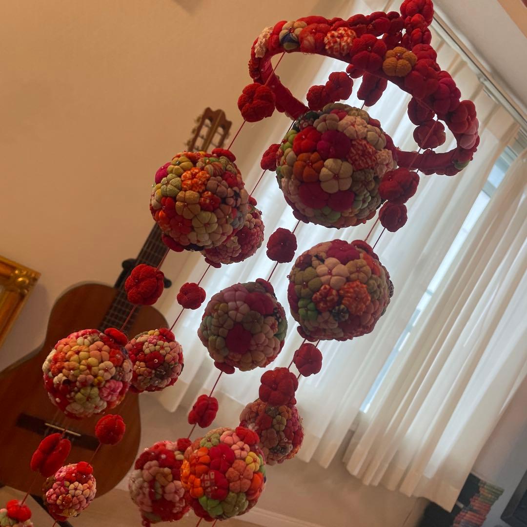 【希少レア】　ちりめん細工　吊るし飾り　雛飾り　縮緬　手毬 　七宝毬　手づくり