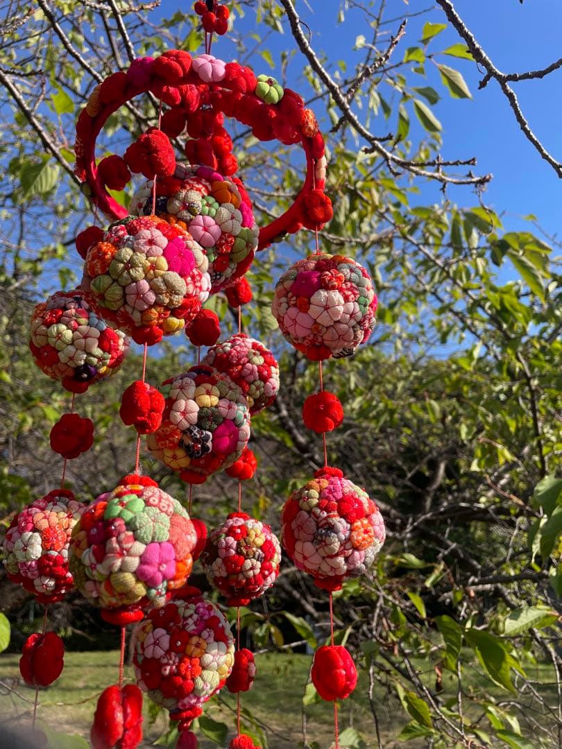 【希少レア】　ちりめん細工　吊るし飾り　雛飾り　縮緬　手毬 　七宝毬　手づくり