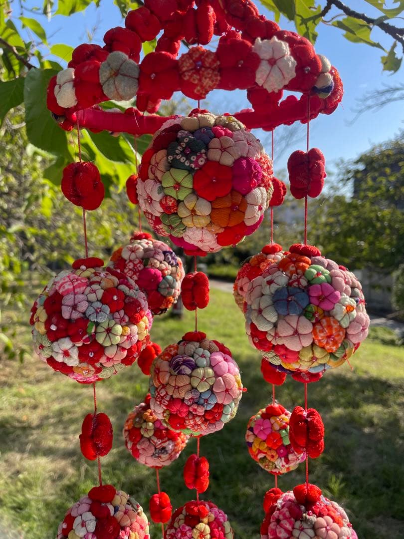 【希少レア】　ちりめん細工　吊るし飾り　雛飾り　縮緬　手毬 　七宝毬　手づくり