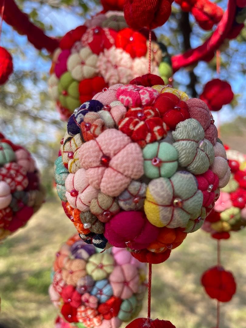【希少レア】　ちりめん細工　吊るし飾り　雛飾り　縮緬　手毬 　七宝毬　手づくり