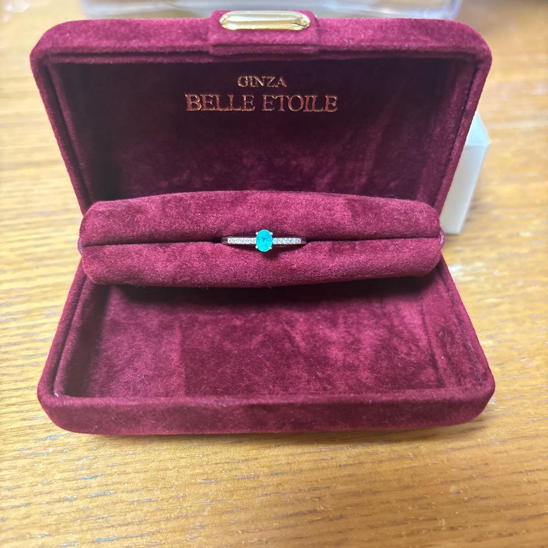 ブラジル産　パライバトルマリン　ダイヤモンド　リング　銀座ベルエトワール