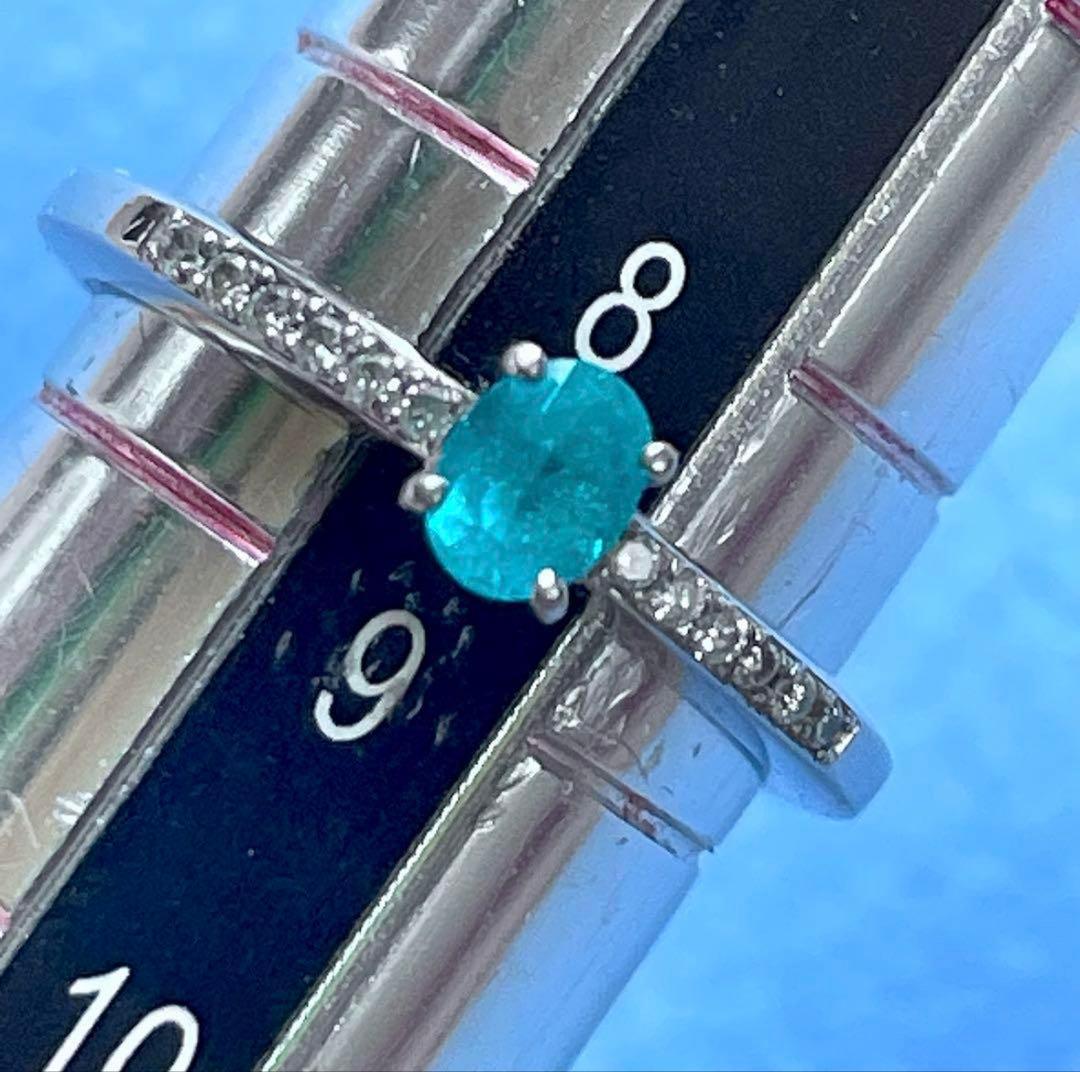 ブラジル産　パライバトルマリン　ダイヤモンド　リング　銀座ベルエトワール