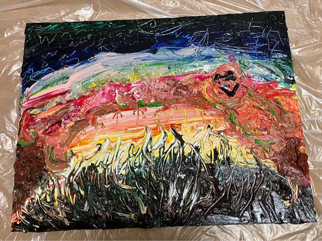 絵　絵画　油絵　油彩　モダン　アート　雑貨 インテリア　コレクター　社会　風刺画