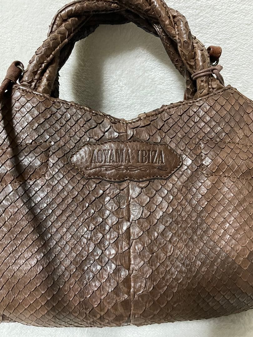 Ibiza イビザ　ヘビ革 ショルダー バンドバック　2way ブラウン