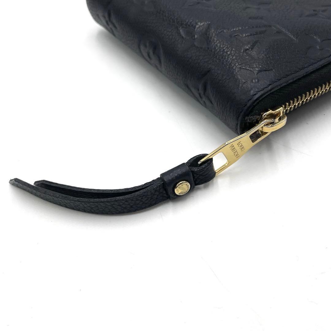 美品● ルイヴィトン アンプラント 折り財布 二つ折り ラウンドジップ ネイビー