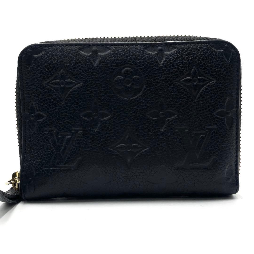 美品● ルイヴィトン アンプラント 折り財布 二つ折り ラウンドジップ ネイビー