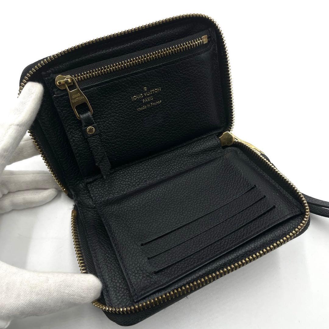 美品● ルイヴィトン アンプラント 折り財布 二つ折り ラウンドジップ ネイビー