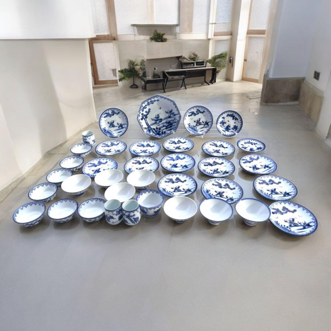 有田焼　鍋島　唐子　和食器　セット 35点 染付 江戸時代〜昭和　セール中