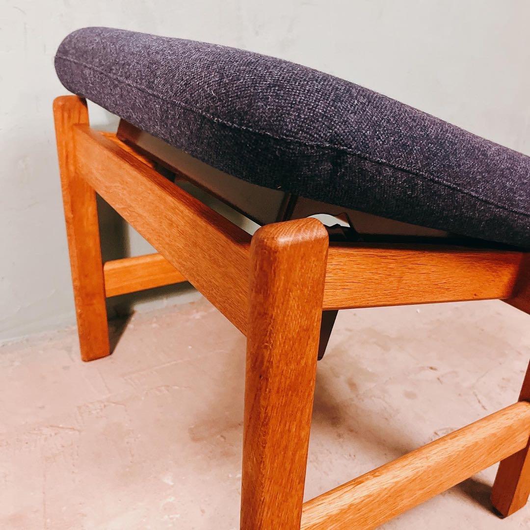 デンマーク　オーク材　Hong Stolenfabrik オットマン　北欧家具