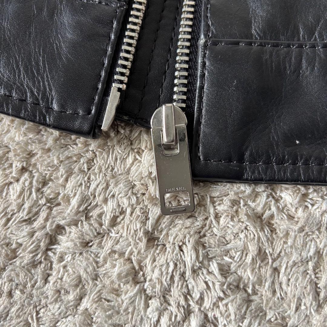 【タグあり✨】ディーゼル　レザージャケット　ライダース　シングル　ブラック　牛革