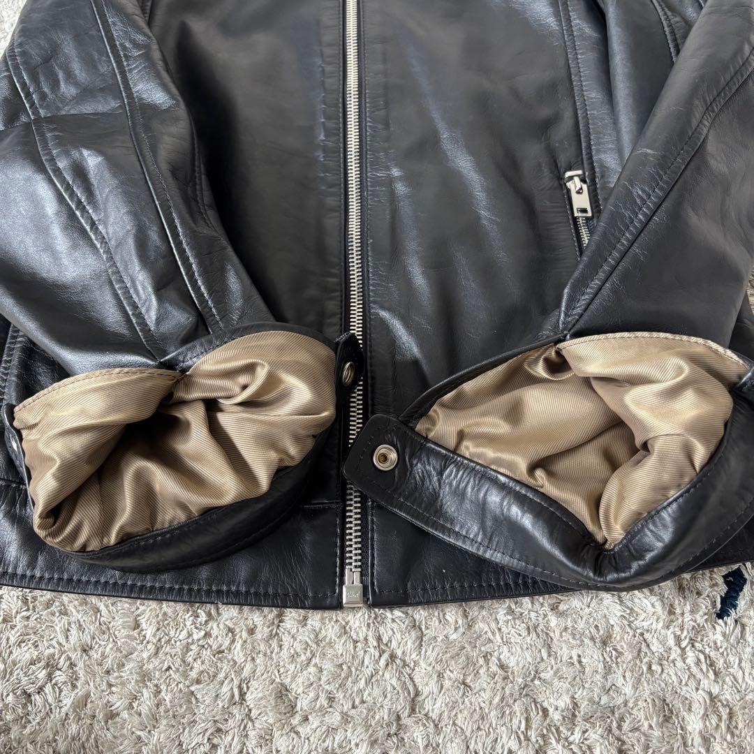 【タグあり✨】ディーゼル　レザージャケット　ライダース　シングル　ブラック　牛革