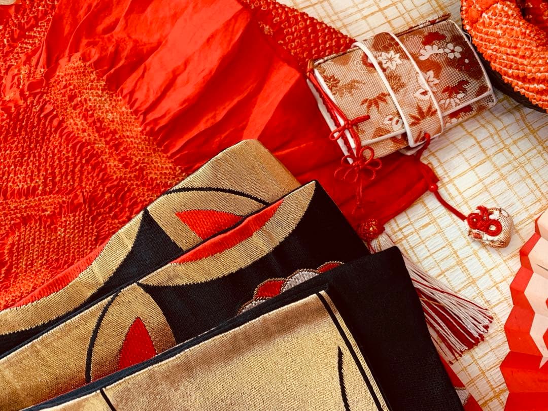 七五三　7歳の女の子のお振袖コーディネート　ハーフ成人式や卒業式にも　色無地