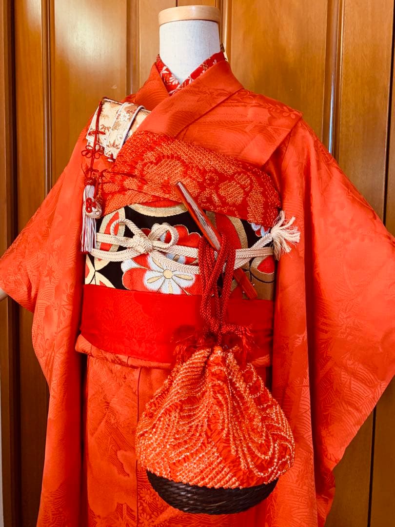 七五三　7歳の女の子のお振袖コーディネート　ハーフ成人式や卒業式にも　色無地