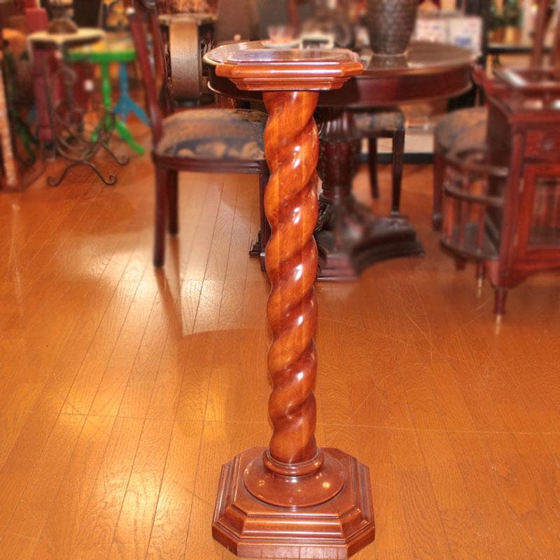 ディスプレイスタンド 木製飾り台 ツイスト支柱 699-549