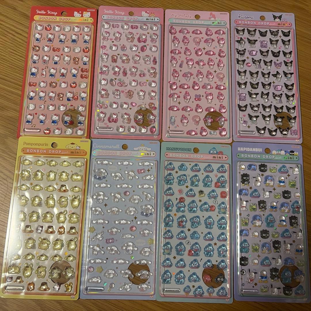 ボンボンドロップシール　ミニ　サンリオ　8枚セット