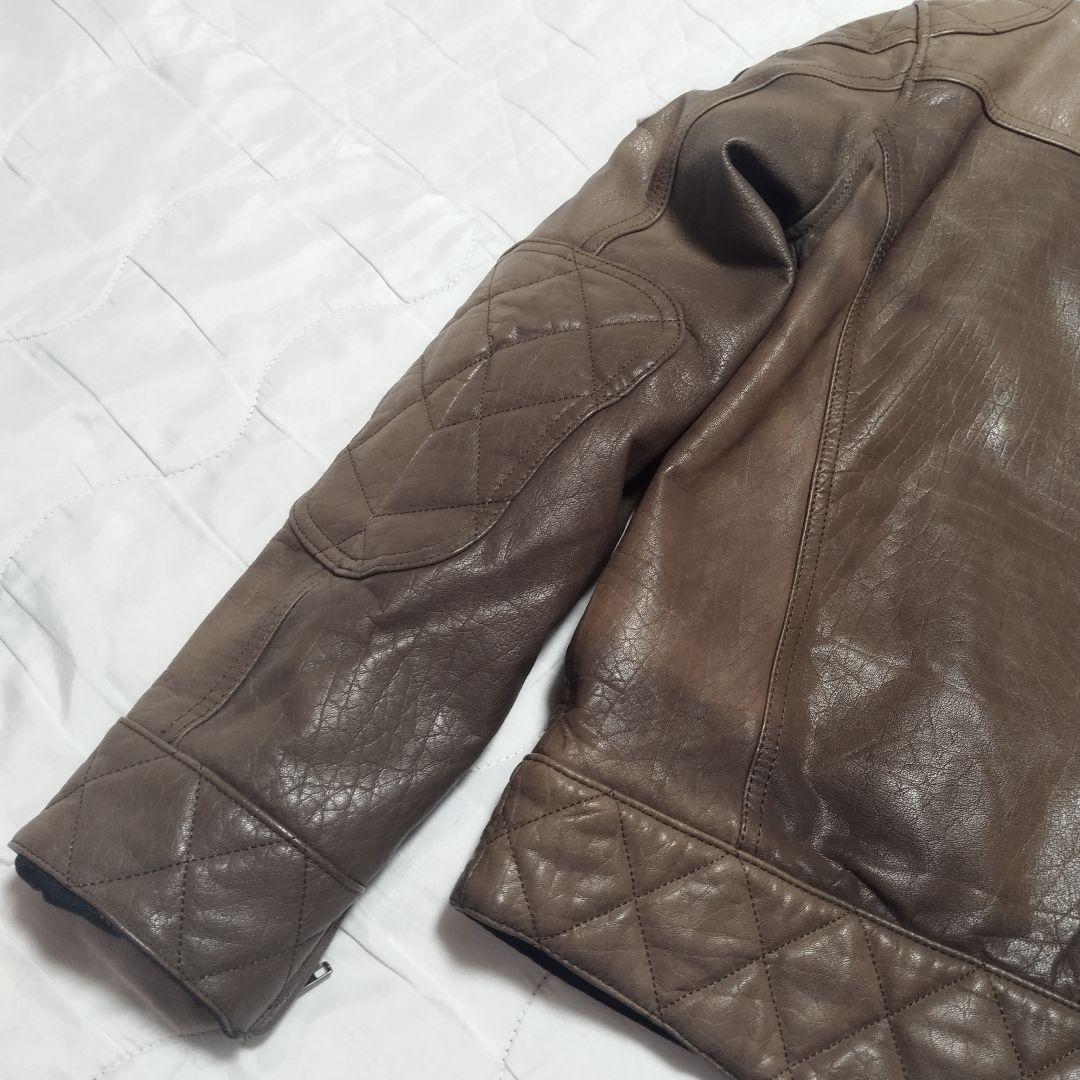 A.J.S 英国ライダースジャケット レザージャケットブラウン イギリス 茶色